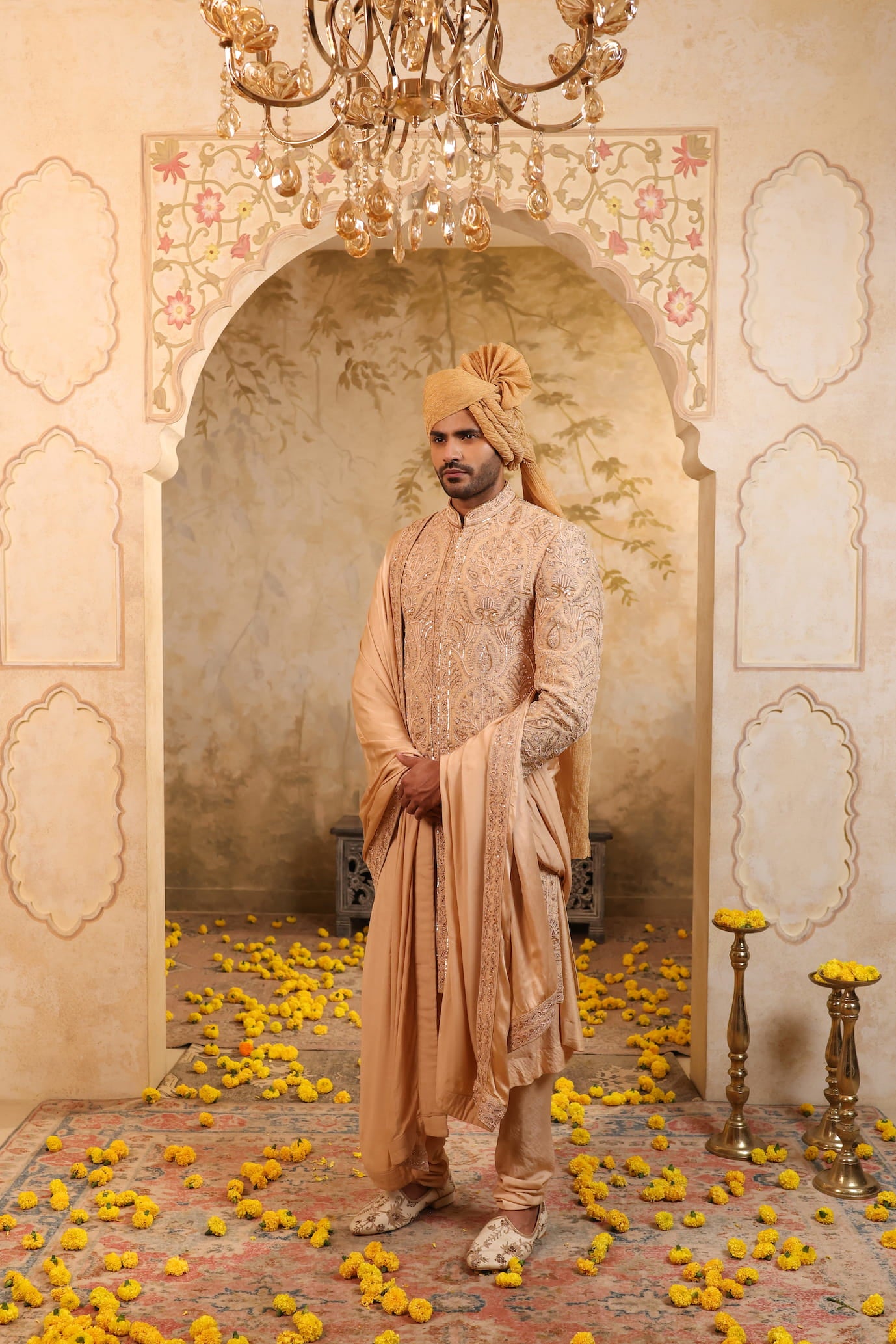 Buff Gold Royale Sherwani
