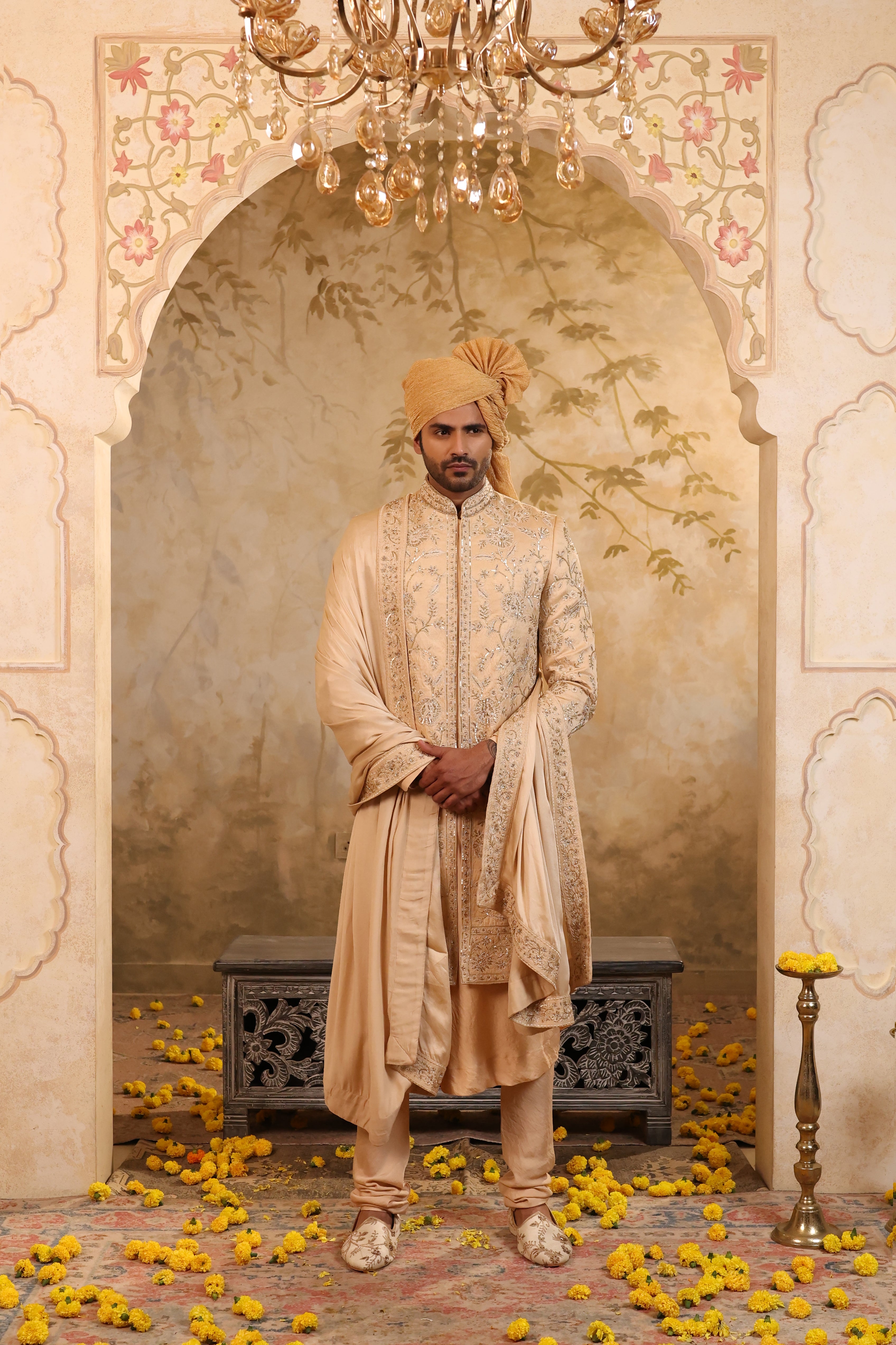 Champagne Royale Sherwani Set