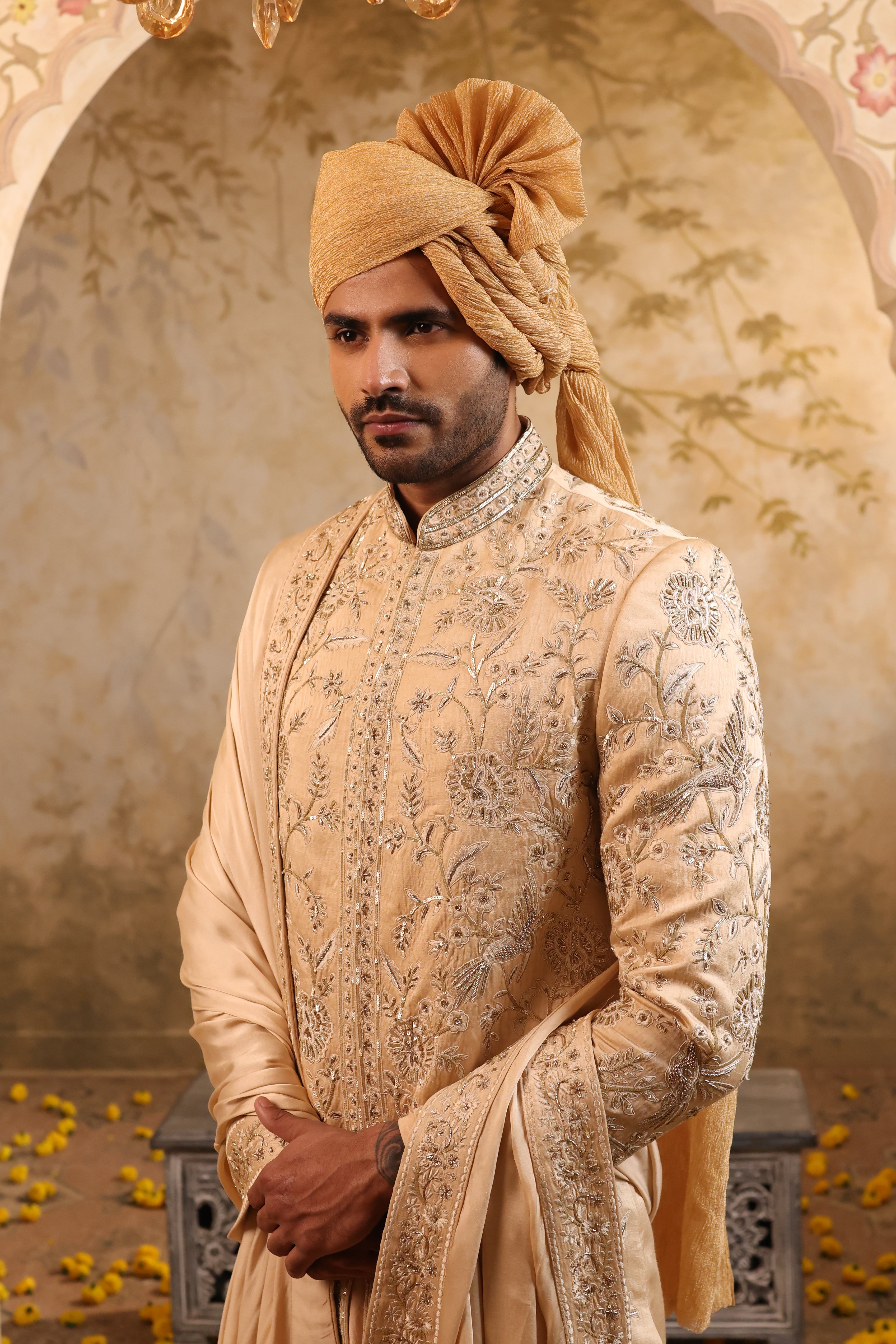 Champagne Royale Sherwani Set