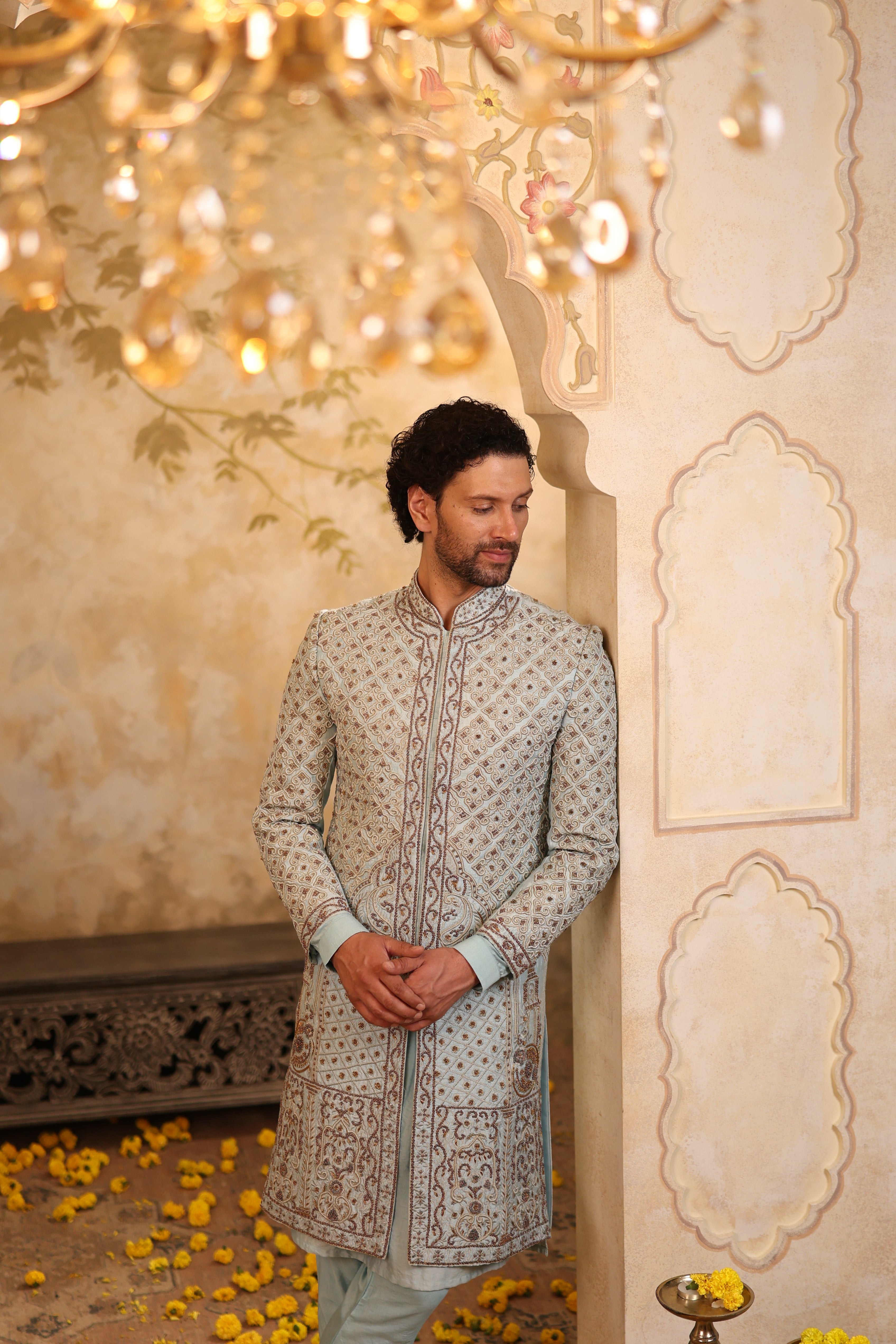 Ice Sapphire Sherwani Set