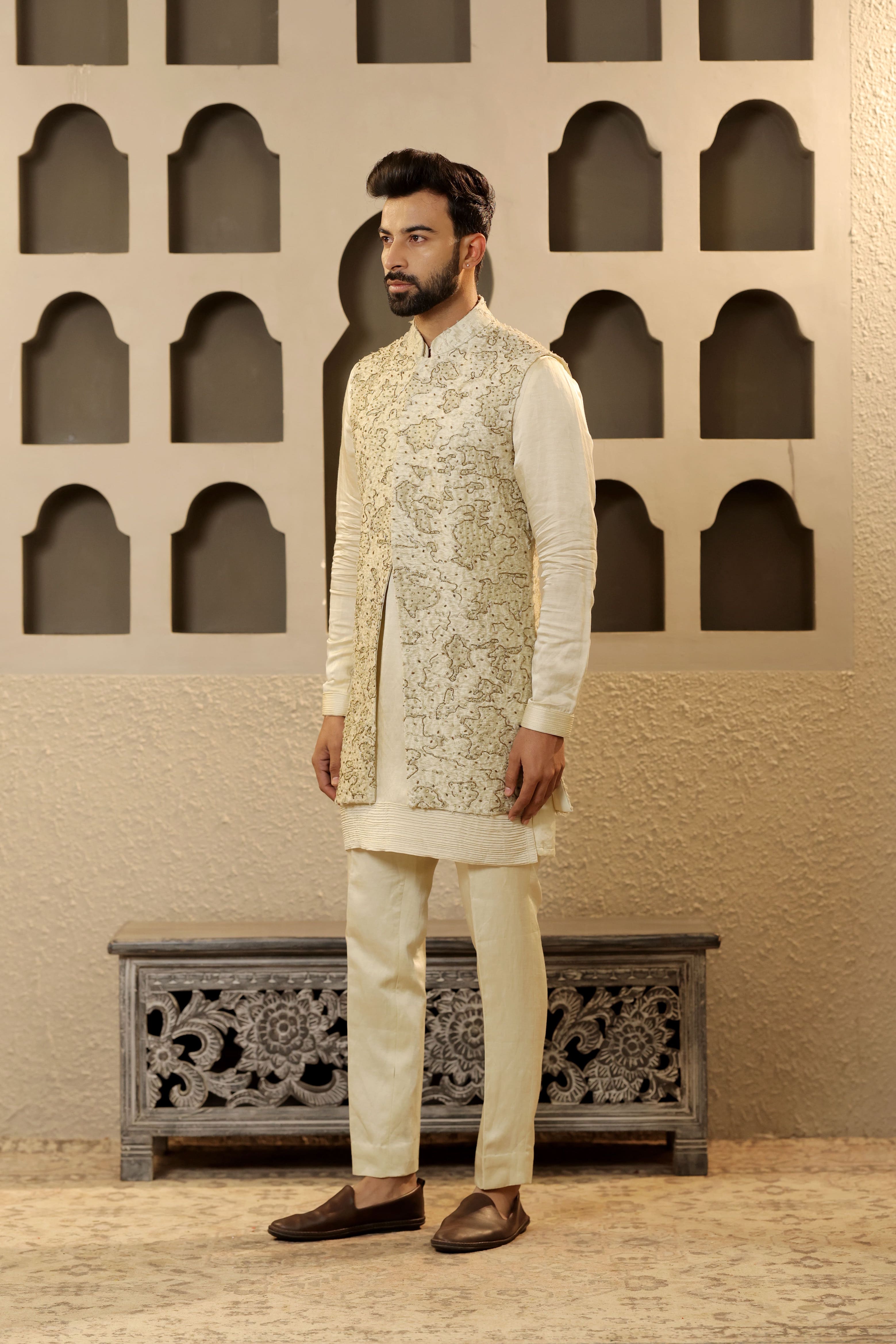 Mint Jacquard Jacket Set