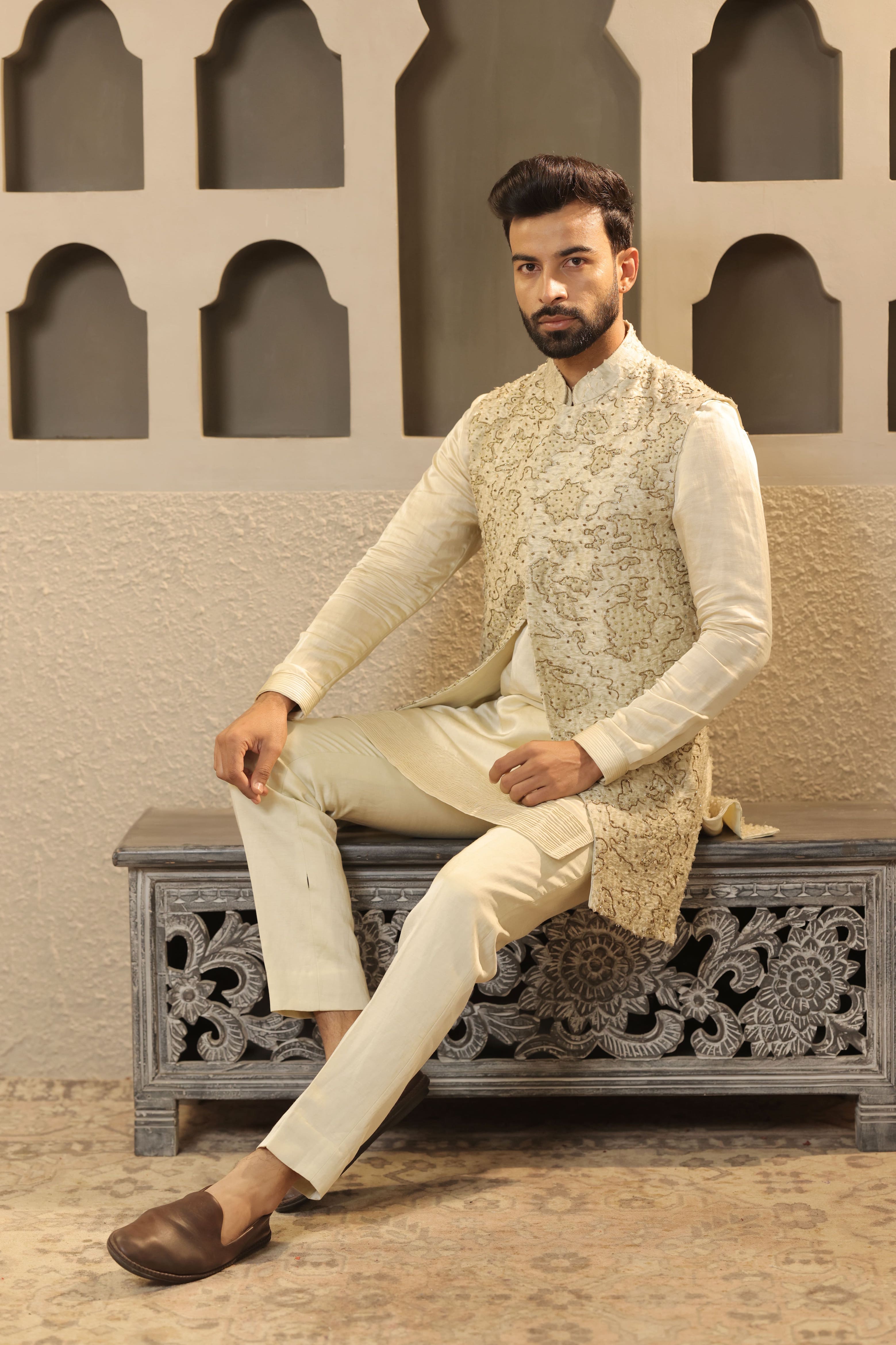 Mint Jacquard Jacket Set