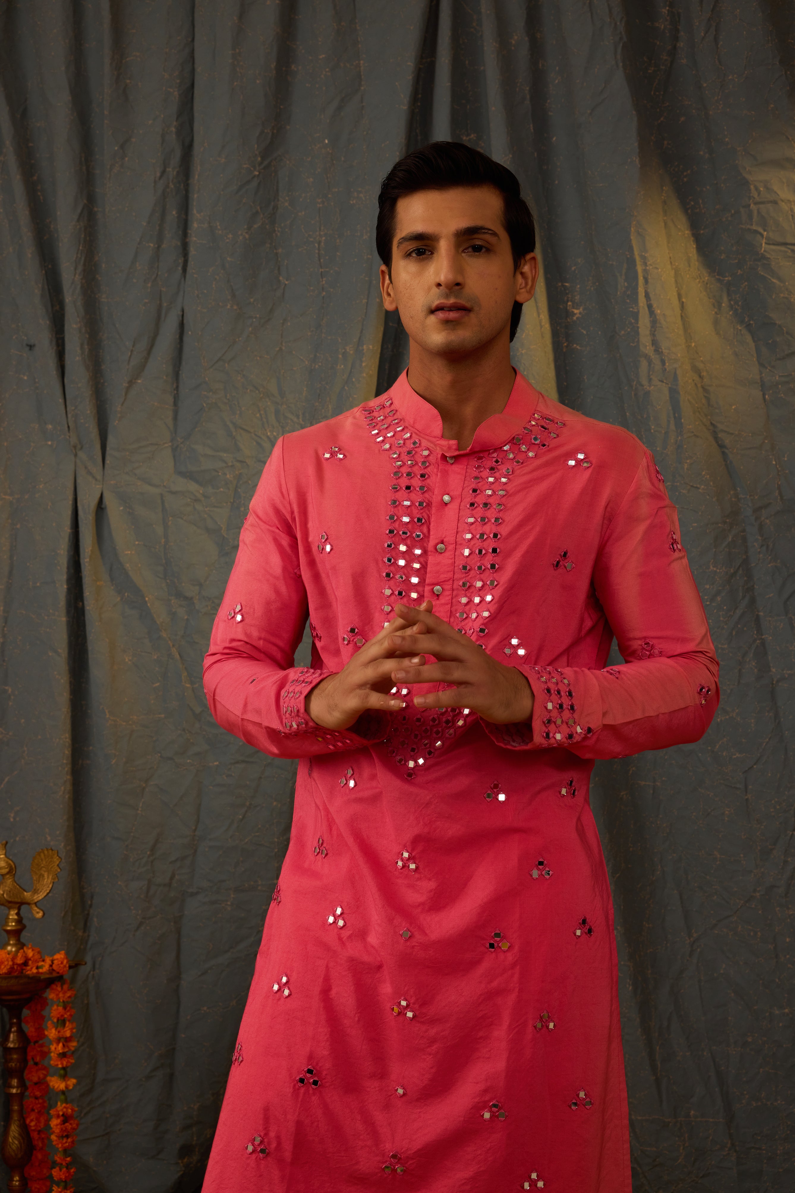 Electric Pink Mirror Kurta