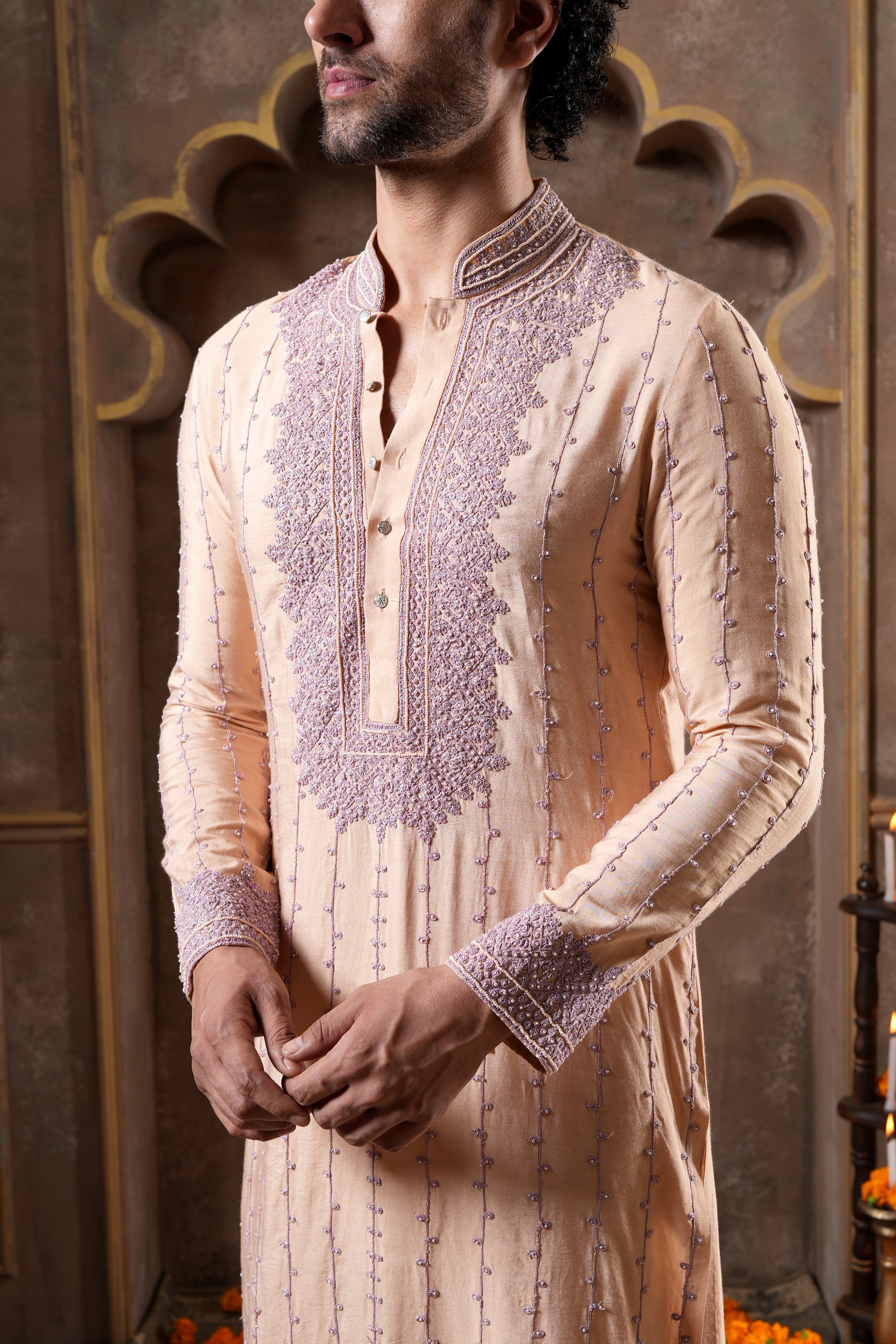 Peach Pearl Kurta Set