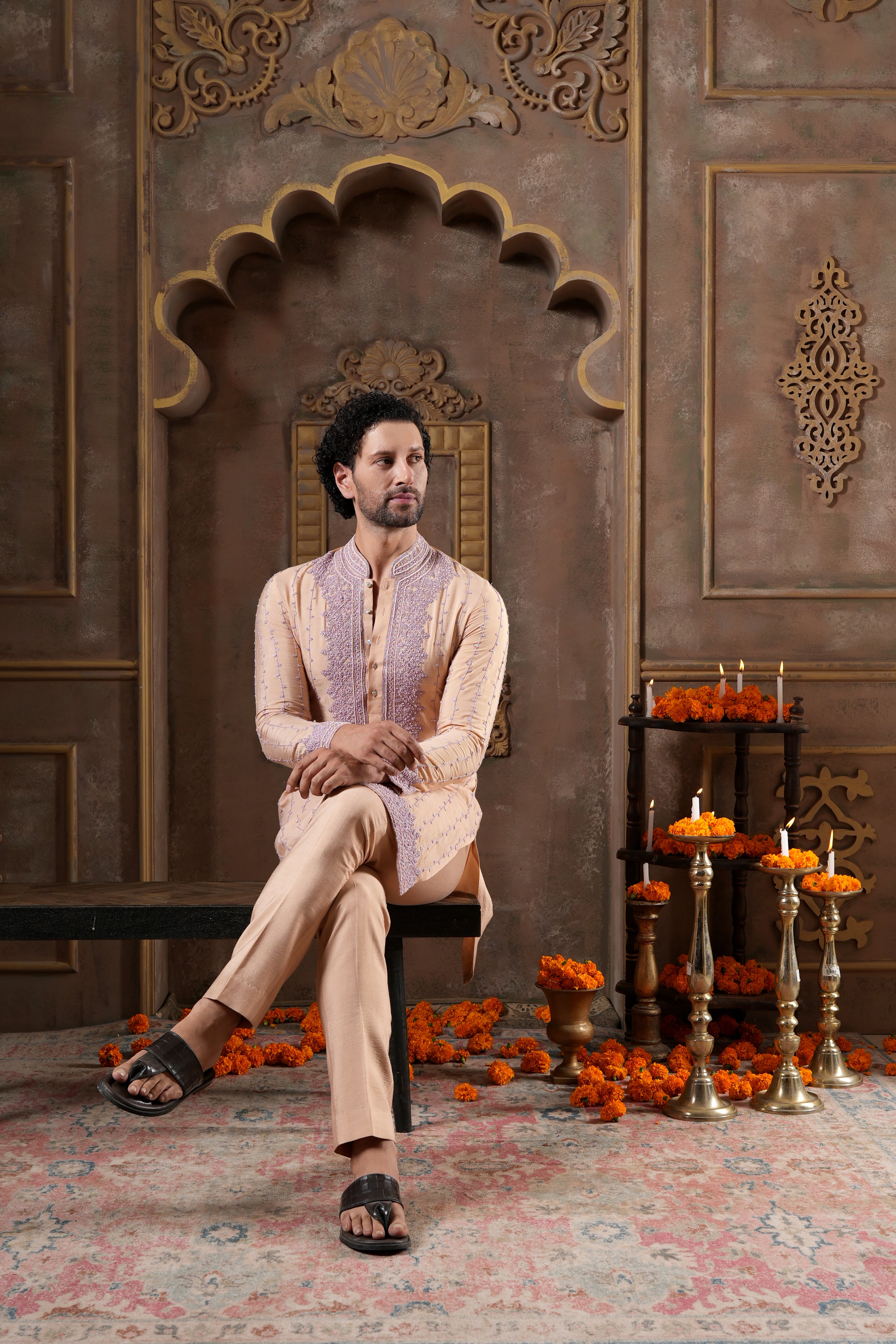 Peach Pearl Kurta Set