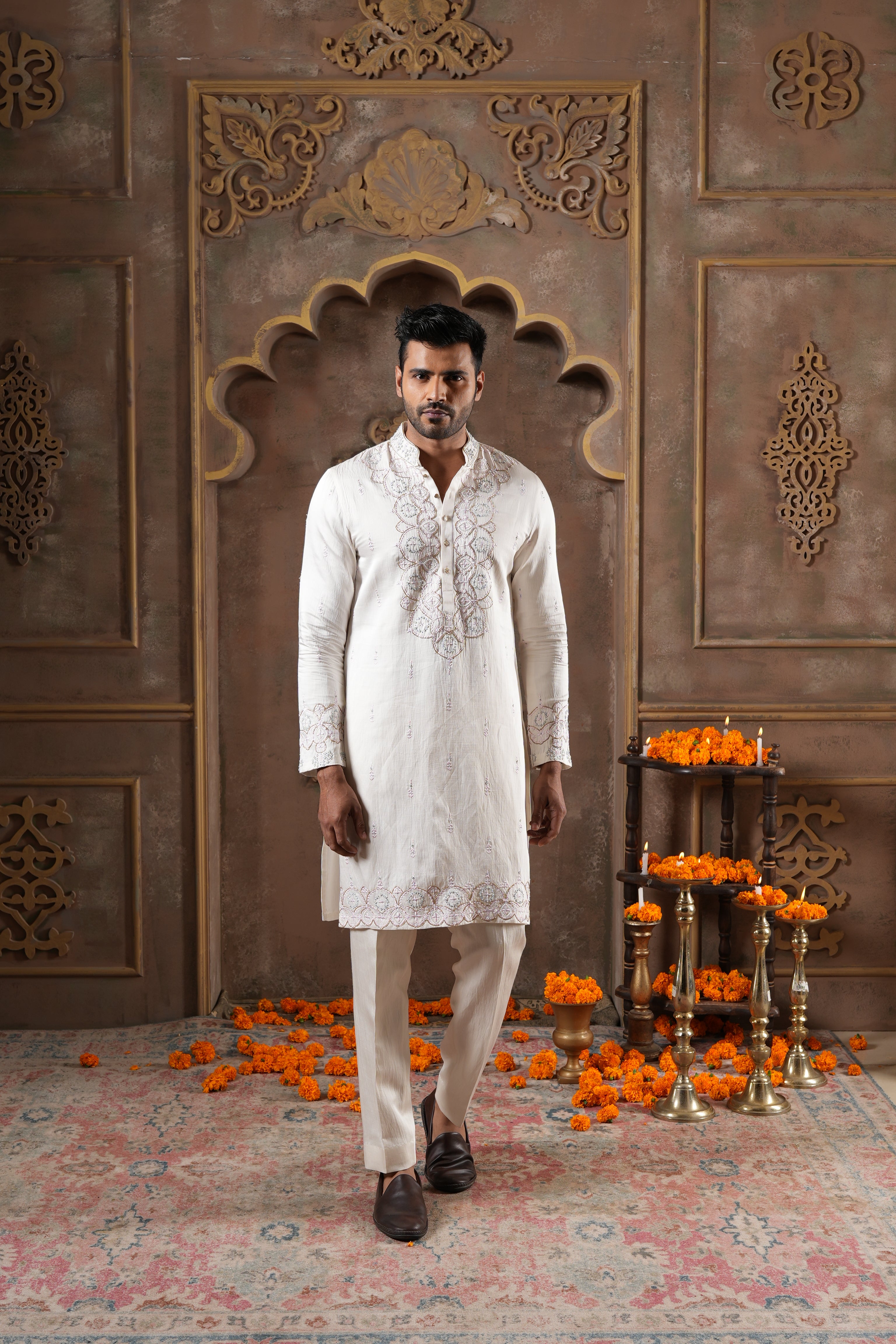 Ivory Pearl Bloom Kurta Set