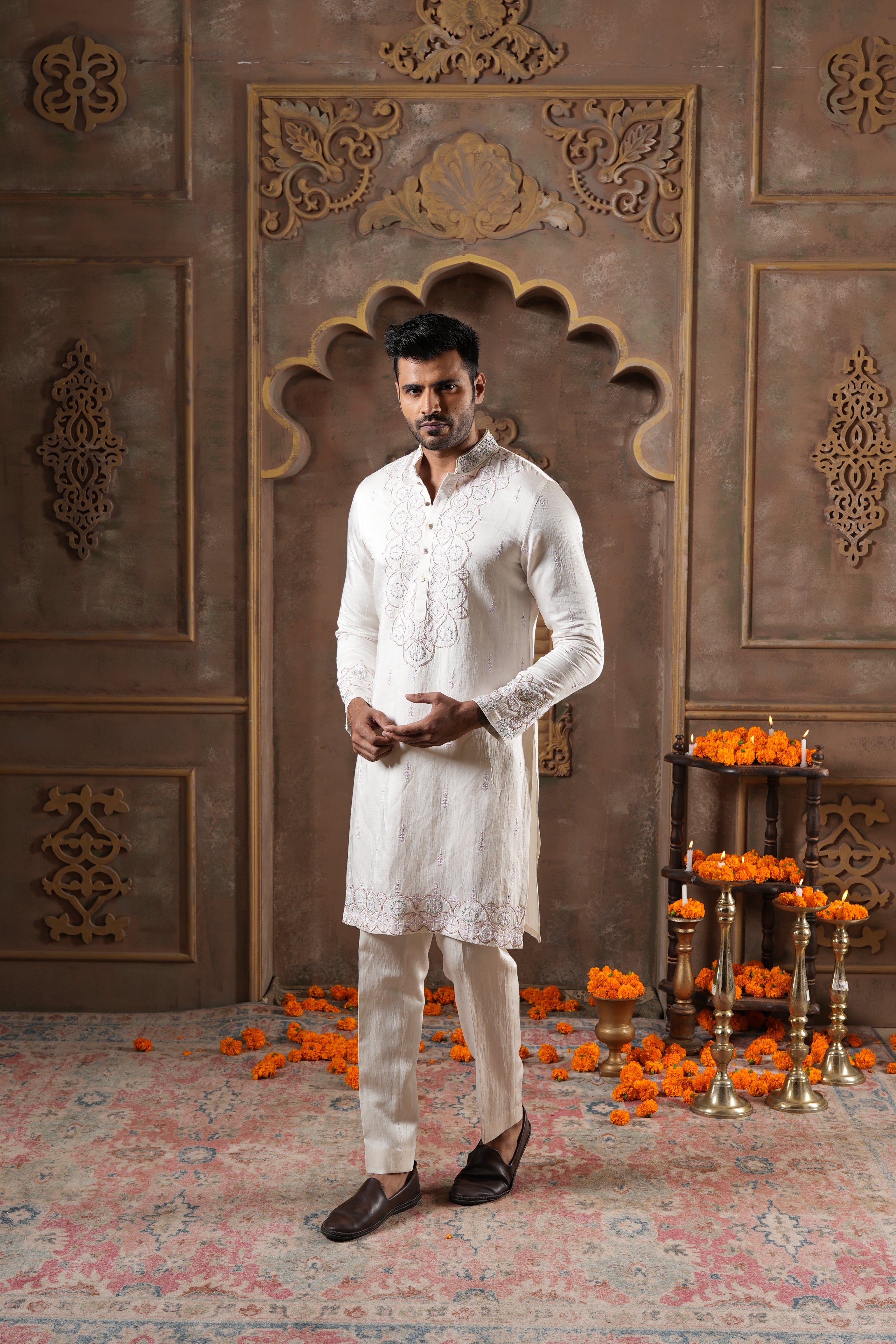 Ivory Pearl Bloom Kurta Set