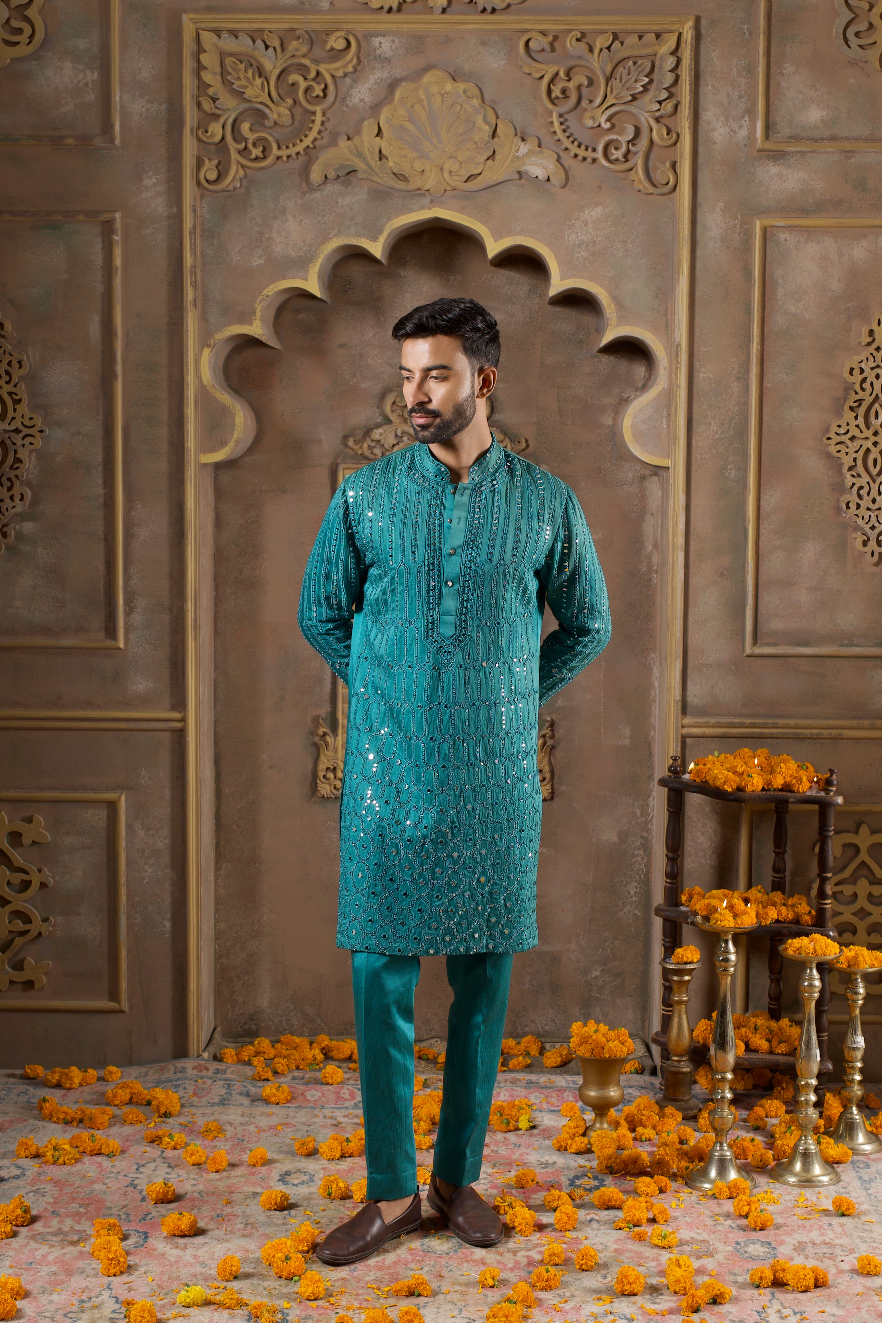 Emerald Teal Kurta Set