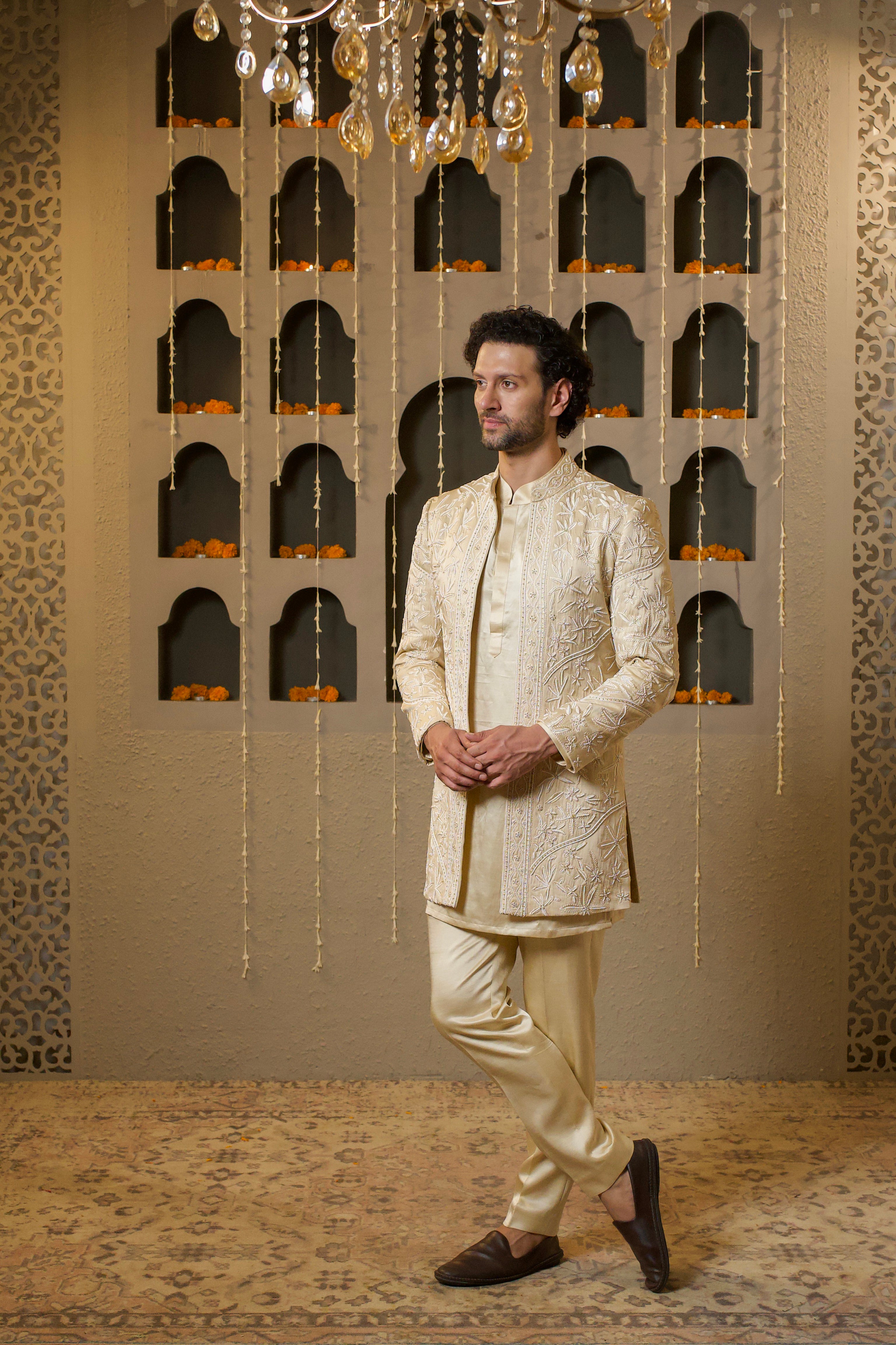 Golden Pearl Indo-Western Set