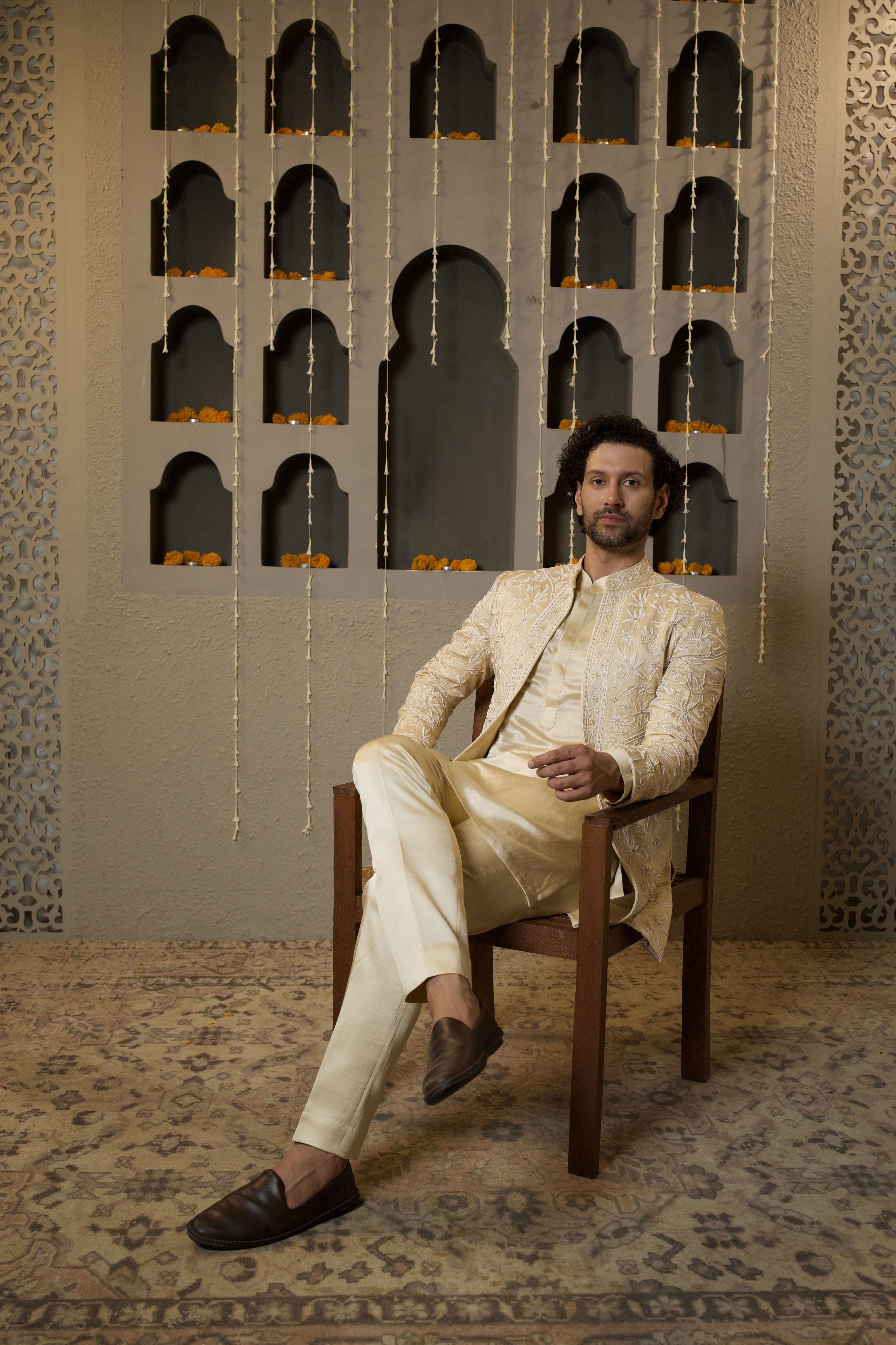 Golden Pearl Indo-Western Set