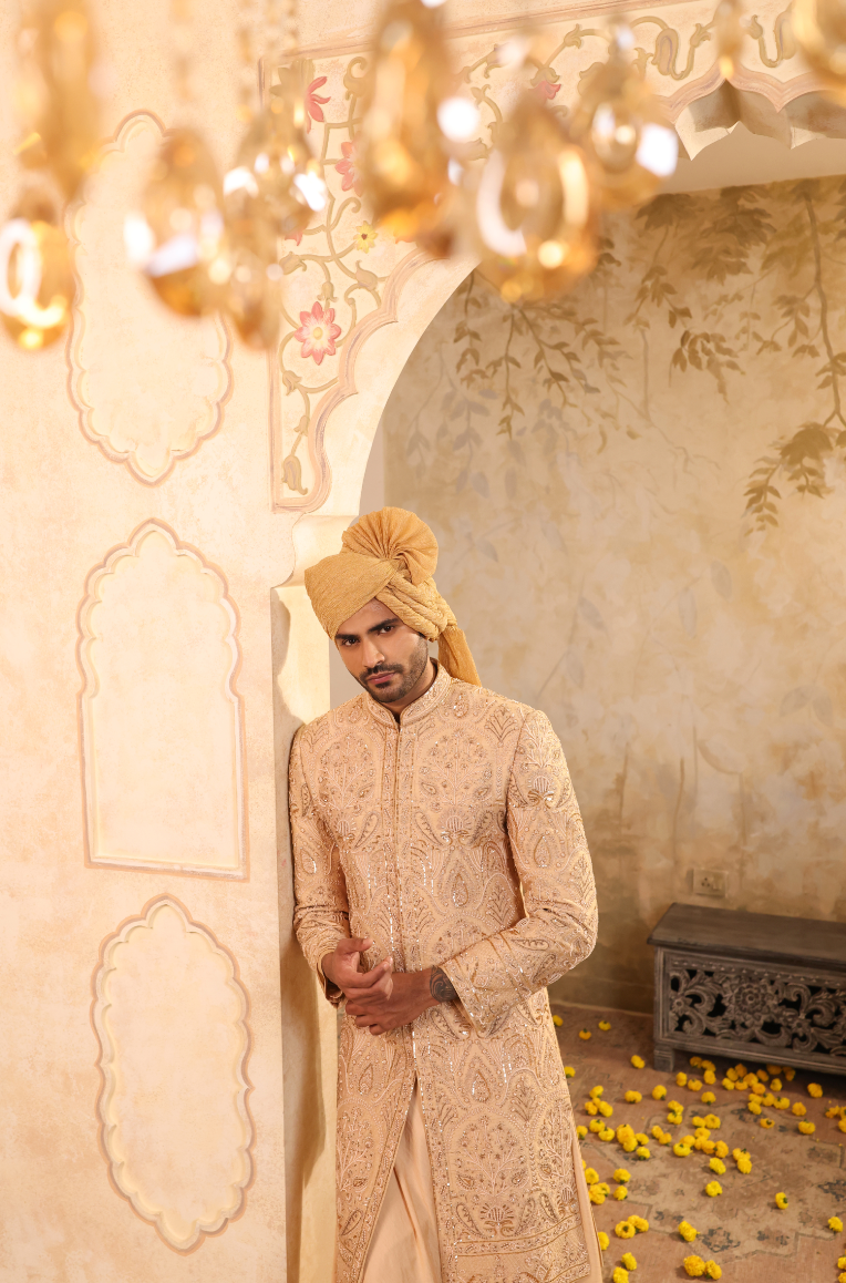 Buff Gold Royale Sherwani
