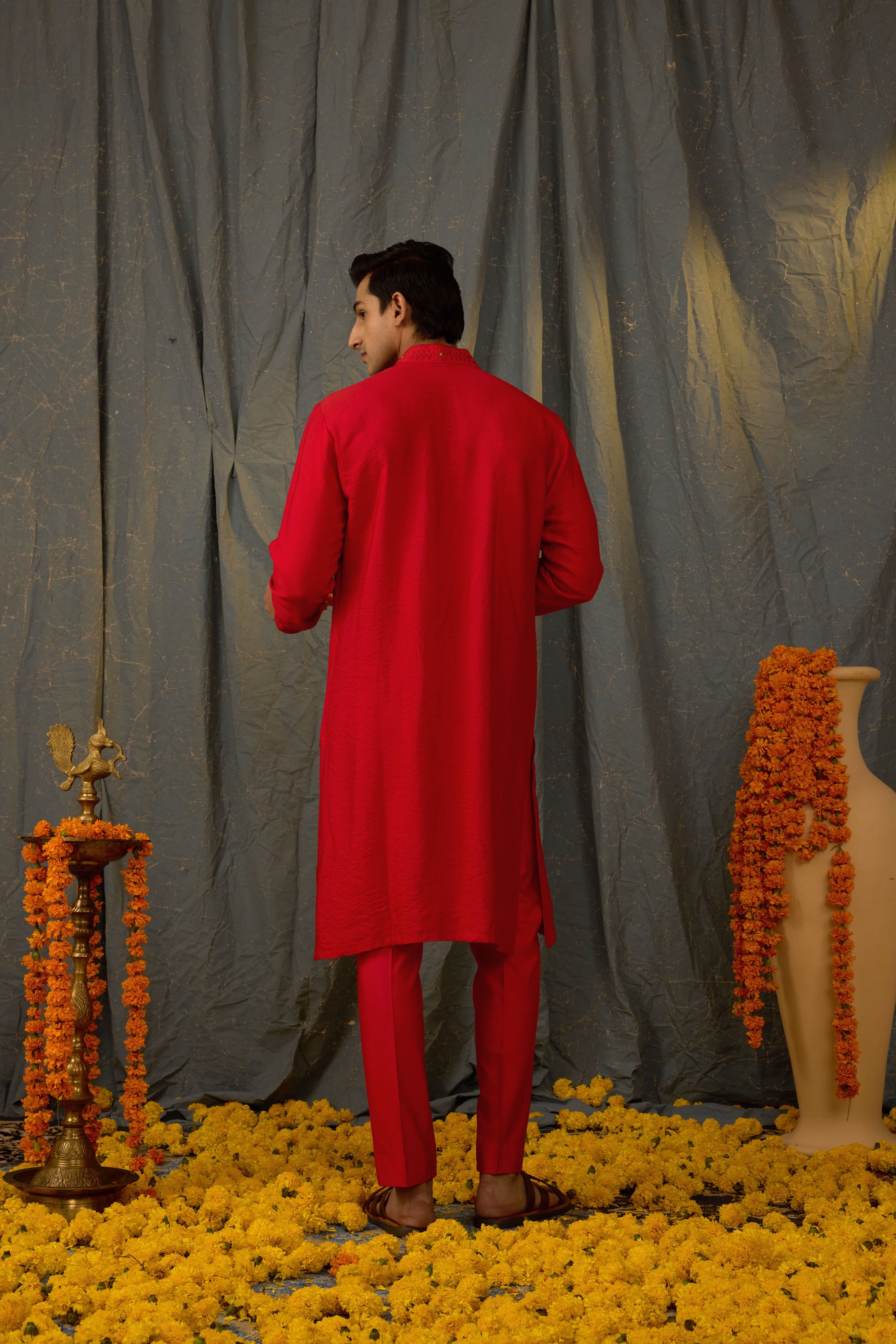 Cardinal Red Kurta Set