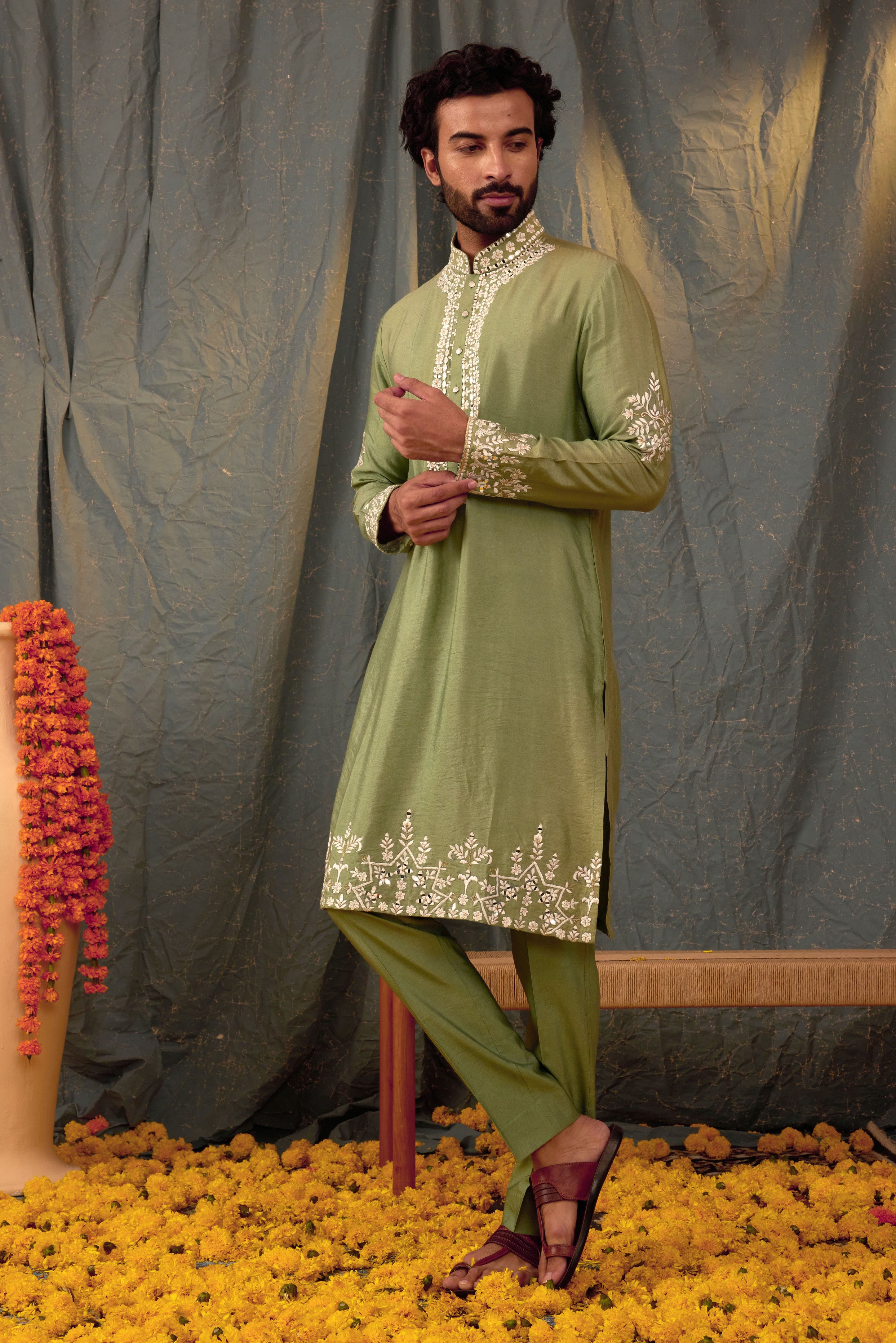 Green Kurta Set