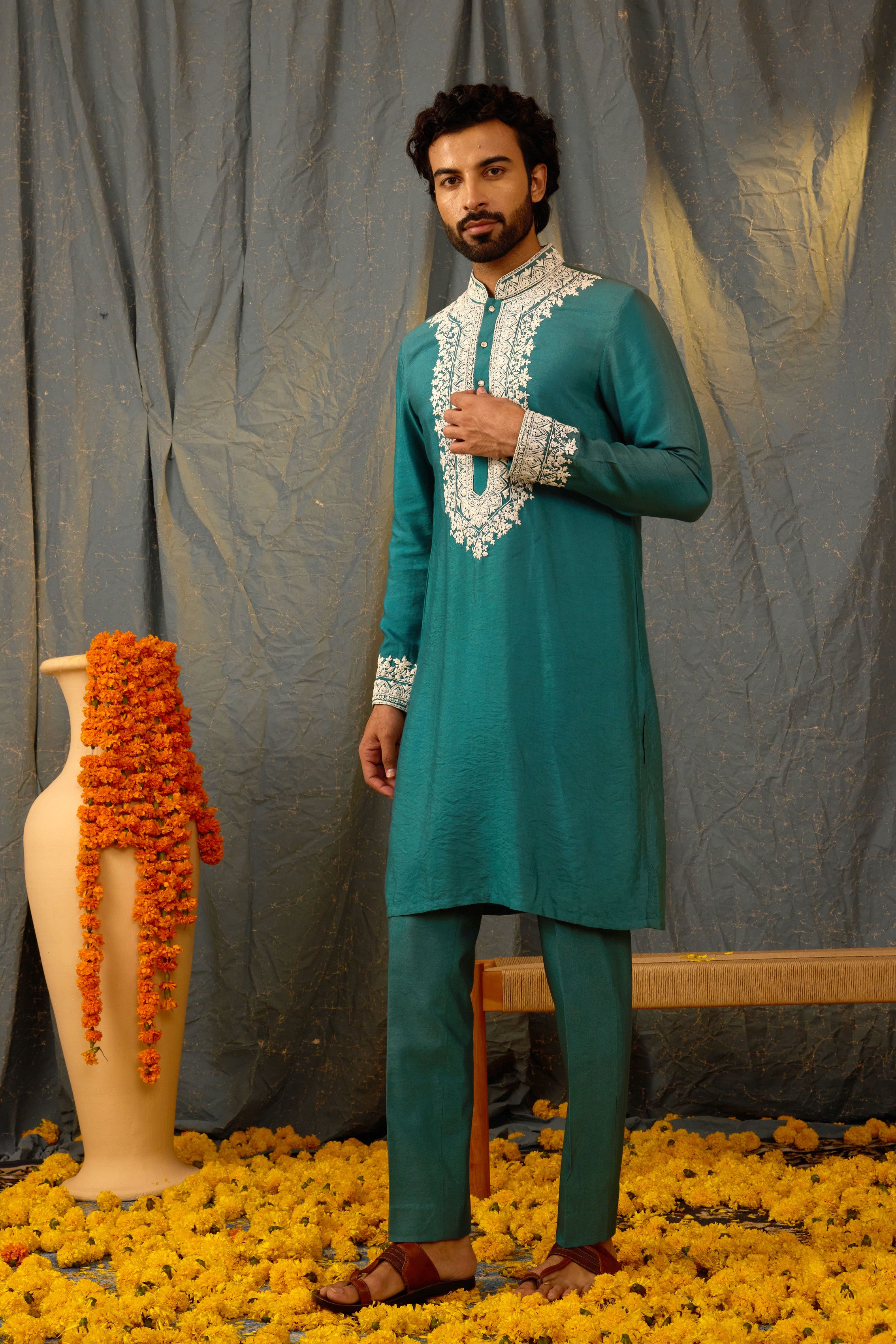Teal Green Kurta Set