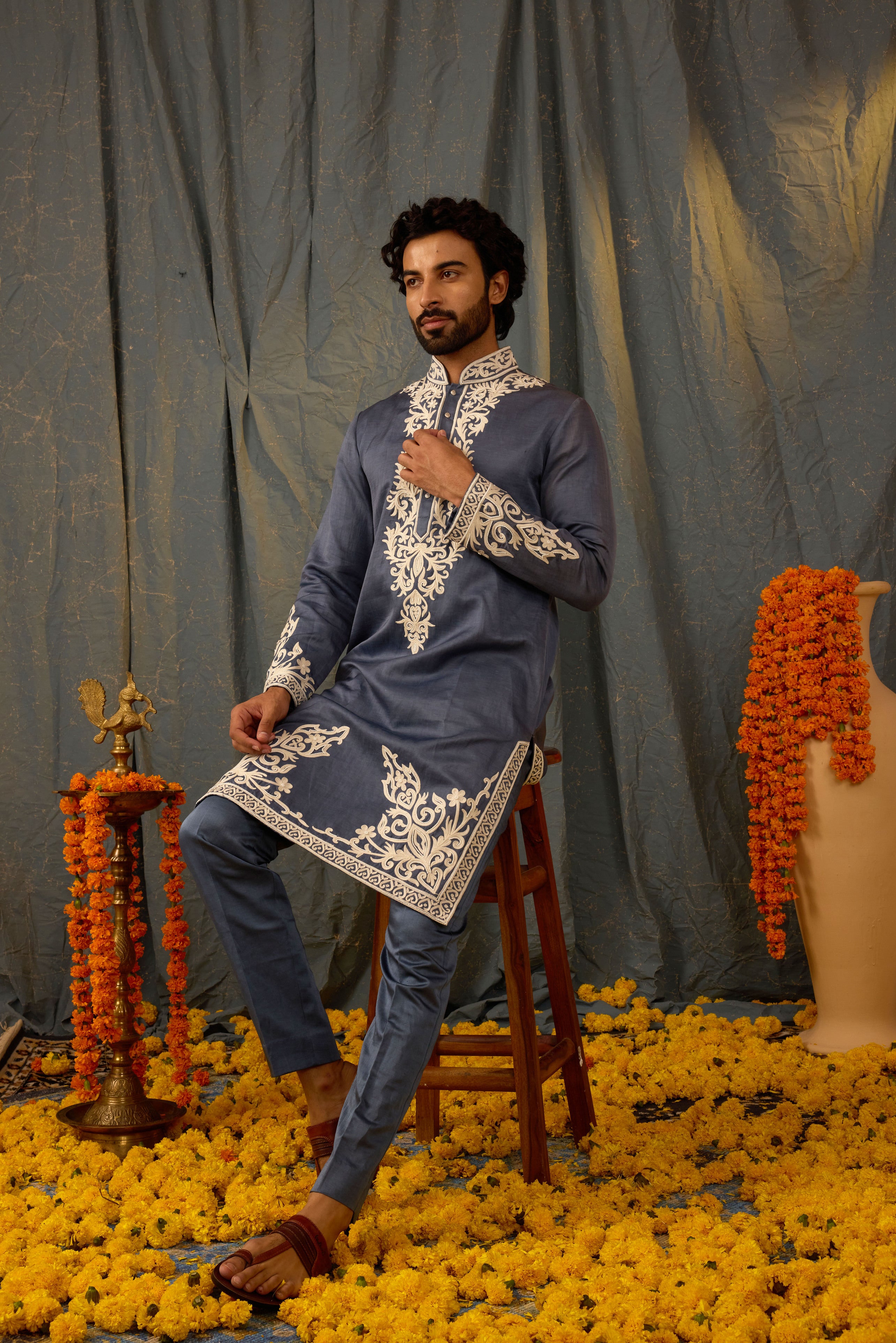 Denim Blue Kurta Set